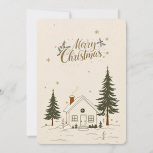 Invitación Feliz Navidad Farmhouse Winter Holiday Card.