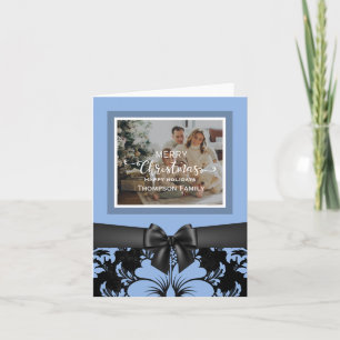 Invitación Feliz Navidad felices fiestas script azul