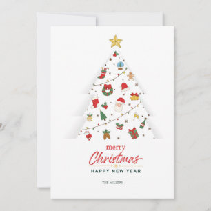 Invitación Feliz Navidad Feliz Año Nuevo lindo árbol de Navid