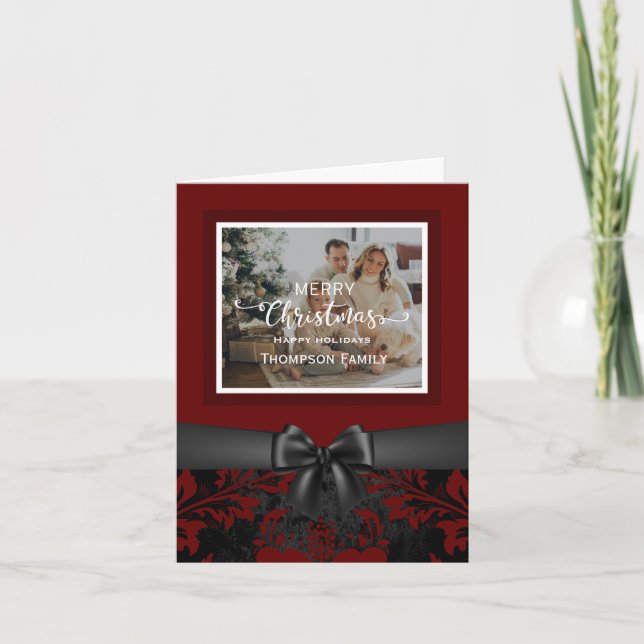 Invitación Feliz Navidad feliz vacaciones personalizado foto (Anverso)