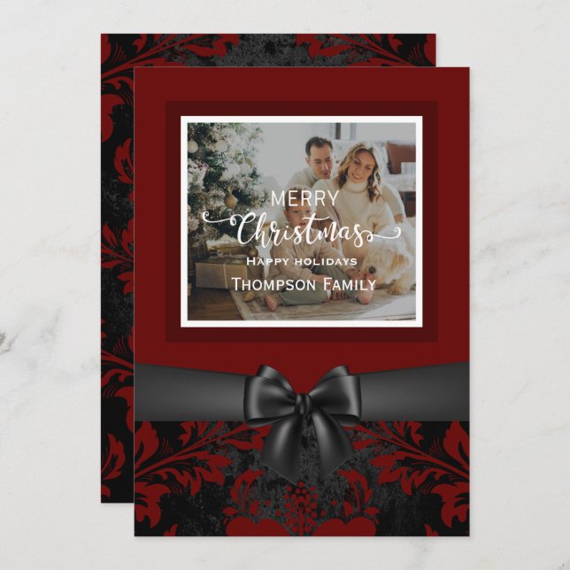 Invitación Feliz Navidad feliz vacaciones personalizado guion (Anverso / Reverso)