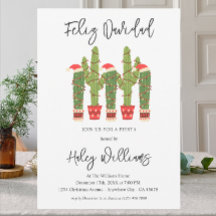 Feliz navidad Fiesta Acuarela Cactus Navidad