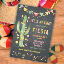 Feliz navidad Fiesta Cactus acuarela