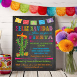 Invitación Feliz navidad Fiesta Cactus en Chalkboard<br><div class="desc">Ole',  Celebra los Navidades al estilo mexicano con esta colorida y divertida invitación de navidades Feliz Navidad con un cactus decorado con luces navidades y sombrero. Cuenta con una colorida pancarta,  Papel Picado,  con un fondo de pizarra. Ilustracion dibujado a mano por McBooboos</div>