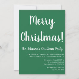 Invitación Feliz Navidad, Fiesta de Navidades verdes