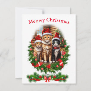 Invitación Feliz Navidad gatos Animales fiestas