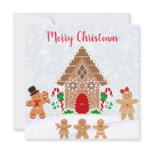 Feliz Navidad Gingerbread House con familia