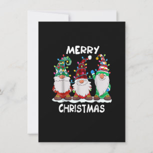 Invitación Feliz Navidad Gnomes Navidad Familia coincidente d