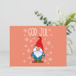 Invitación Feliz Navidad, Gnomo Tomte Sueco, Alegre Escandina