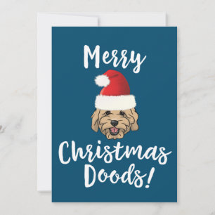 Invitación Feliz Navidad Goldendoodle Divertido Golden Doodle