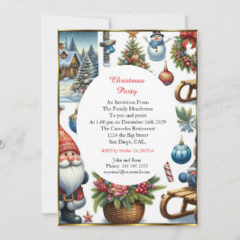 Invitación Feliz Navidad hermosa fiesta amigos familia