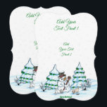 Invitación ¡Feliz Navidad! Hombre de nieve con gato y cachorr<br><div class="desc">¡Feliz Navidad! Snowman con Cat and Puppy - pequeño Perro ~~~ dibujo a lápiz de color de Krisi ArtKSZP ~~~ Categoría de tienda >>> Feliz Navidad para niños >>> Snowman con gato y pipa</div>