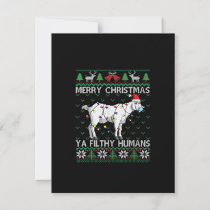 Invitación Feliz Navidad Humanos Sucios Cabra Navidad Fea