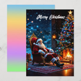 Invitación Feliz Navidad invierno festivo magia de Santa