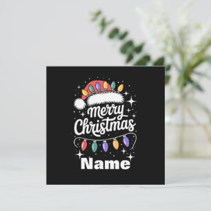 Invitación Feliz Navidad Luces Santa Hat regalo personalizado