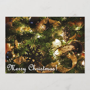 Invitación Feliz Navidad Mariposa Dorada