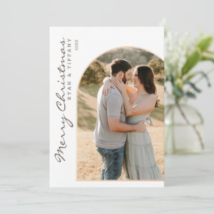 Invitación Feliz Navidad Moderna Con Arco Fotográfico