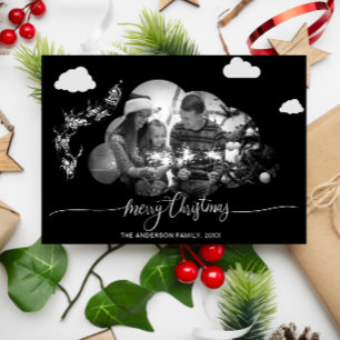 Invitación Feliz Navidad Moderna en la Nube Negra Foto Hollid