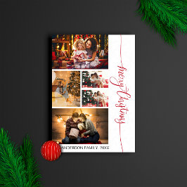 Invitación Feliz Navidad Moderna y elegante foto familiar