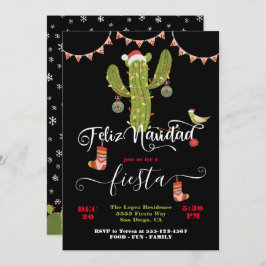 Invitación Feliz Navidad Navidades Cactus Fiesta