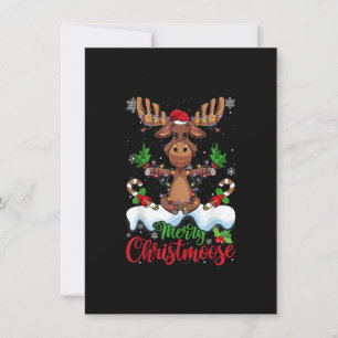 Invitación Feliz Navidad Navidades Moose Xmas Tree Lights