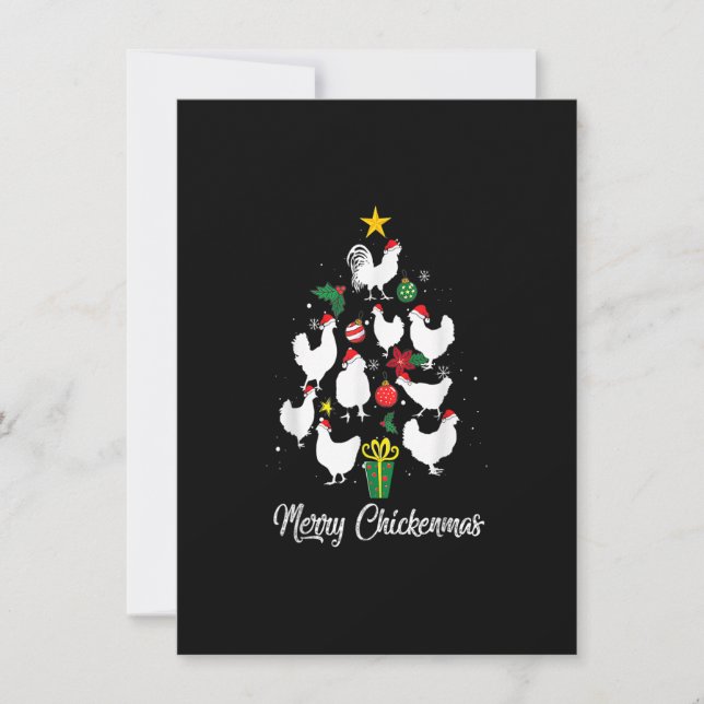 Invitación Feliz navidad navideña de pollo con pollo (Anverso)