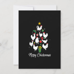 Invitación Feliz navidad navideña de pollo con pollo