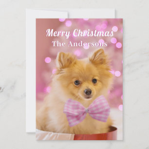 Invitación Feliz Navidad & Nombre, Perro Lindo o Tu Foto 