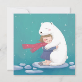 Invitación Feliz Navidad: Oso polar y Ilustracion infantil