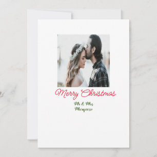 Invitación Feliz Navidad pareja foto añadir nombre feliz navi