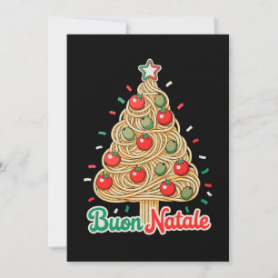 Invitación Feliz Navidad Pasta Italiana Navidad Árbol de Navi