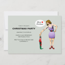 Invitación Feliz Navidad Pequeña Fiesta de Elfos