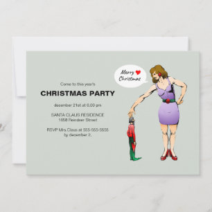 Invitación Feliz Navidad Pequeña Fiesta de Elfos