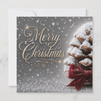 Invitación Feliz Navidad Piña Cubierta de Nieve