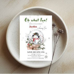 Invitación Feliz Navidad, primer cumpleaños, niño- Fiesta fes