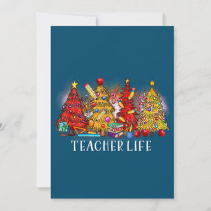 Invitación Feliz Navidad Profesor Árboles navideños Tye