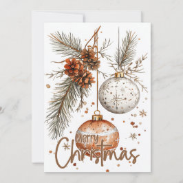 Invitación Feliz Navidad Saludo Rústico