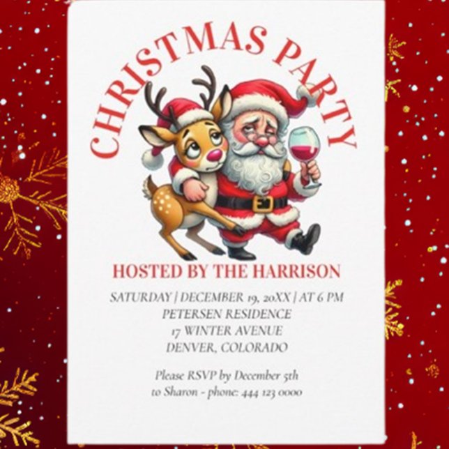 Invitación Feliz Navidad Saludos Santa (Spread joy this holiday season with Brett Designs' Merry Christmas Santa Invitation! )