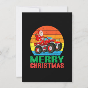 Invitación Feliz Navidad Santa Claus Monster Camión Navidad T