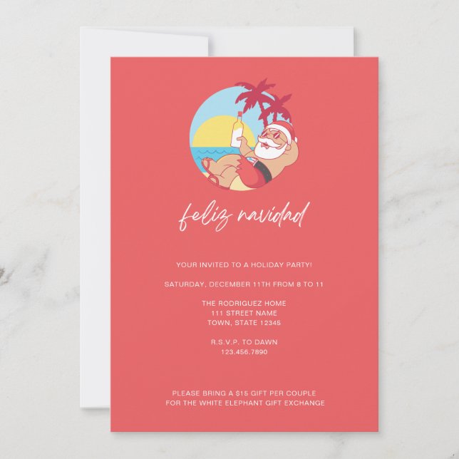 Invitación Feliz Navidad Santa Navidades (Anverso)