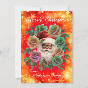 Invitación Feliz Navidad Santa Personalizado Saludos familiar