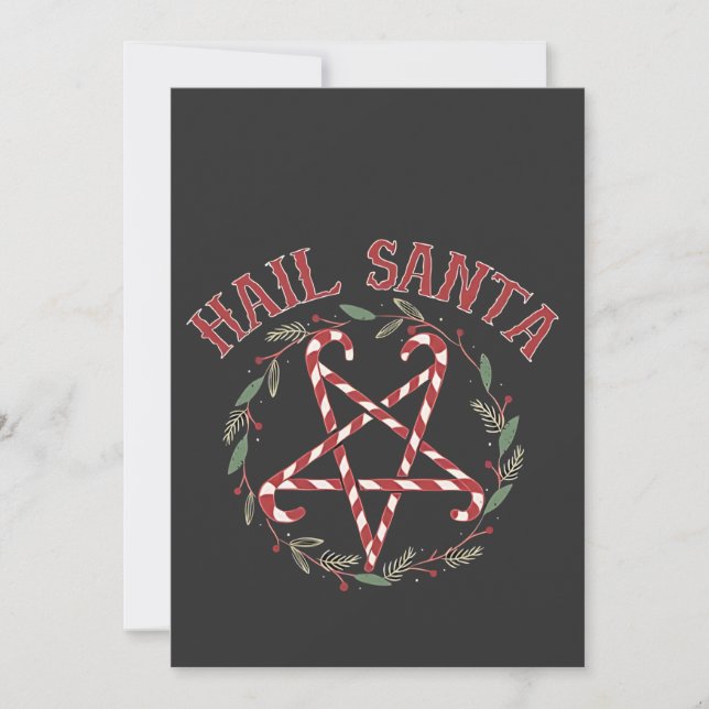 Invitación Feliz Navidad Satanás Krampus Navidad Dulce Diablo (Anverso)