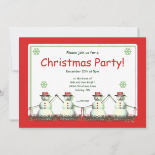 Invitación Feliz Navidad Snowman Line Fiesta