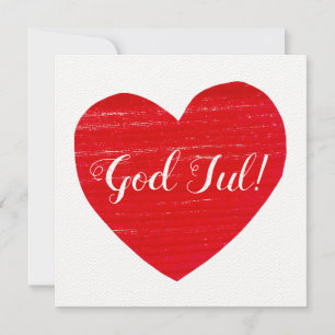 Invitación ¡Feliz Navidad sueca! Corazón Rojo Personalizado