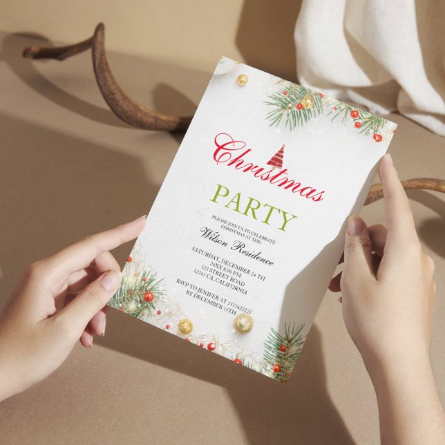 Invitación Feliz Navidad | Tipografía Roja (Subido por el creador)