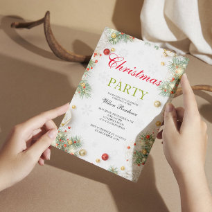 Invitación Feliz Navidad   Tipografía Roja