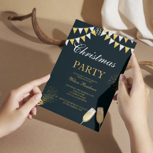 Invitación Feliz Navidad Tipografía Roja