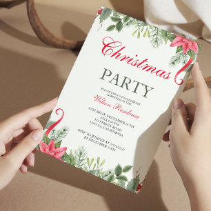 Invitación Feliz Navidad   Tipografía Roja