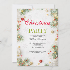 Invitación Feliz Navidad | Tipografía roja