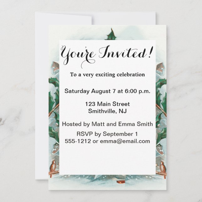 Invitación Feliz Navidad vintage Santa Claus alegre saludo (Anverso)